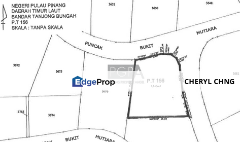 Freehold Seaview Residential Land (PT 156) on Pearl Hill, Tanjung Bungah, Penang, Tanjung Bungah