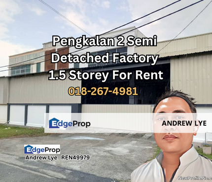 KAWASAN PERINDUSTRIAN PENGKALAN 2 SEMI DETACHED FACTORY 1.5 STOREY FOR RENT , Perak, Ipoh
