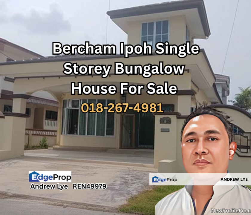 BERCHAM IPOH SINGLE STOREY BUNGALOW HOUSE FOR SALE , Perak, Ipoh