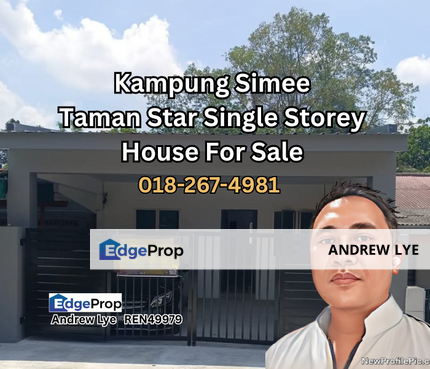 KAMPUNG SIMEE TAMAN STAR  SINGLE STOREY HOUSE FOR SALE , Perak, Ipoh