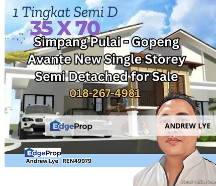 SIMPANG PULAI-GOPENG SINGLE STOREY SEMI DETACHED NEW HOUSE FOR SALE , Perak, Ipoh