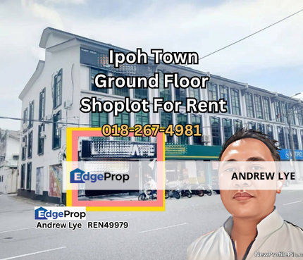 Ipoh Town Ground Floor Shoplot for Rent, Perak, Ipoh