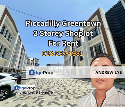 Piccadilly Greentown 3 Storey Shoplot for Rent, Perak, Ipoh