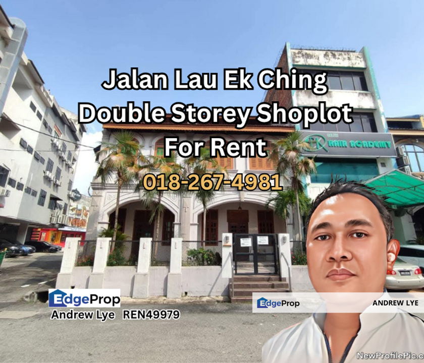 IPOH TOWN JALAN LAU EK CHING DOUBLE STOREY SHOPLOT FOR RENT, Perak, Ipoh