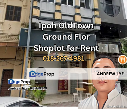 Ipoh Old Town Ground Floor Shoplot for Rent, Perak, Ipoh