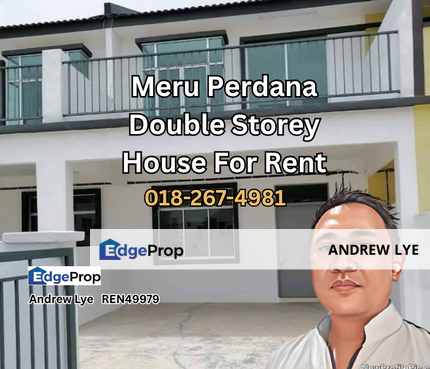 Meru Perdana Double Storey House For Rent, Perak, Kinta