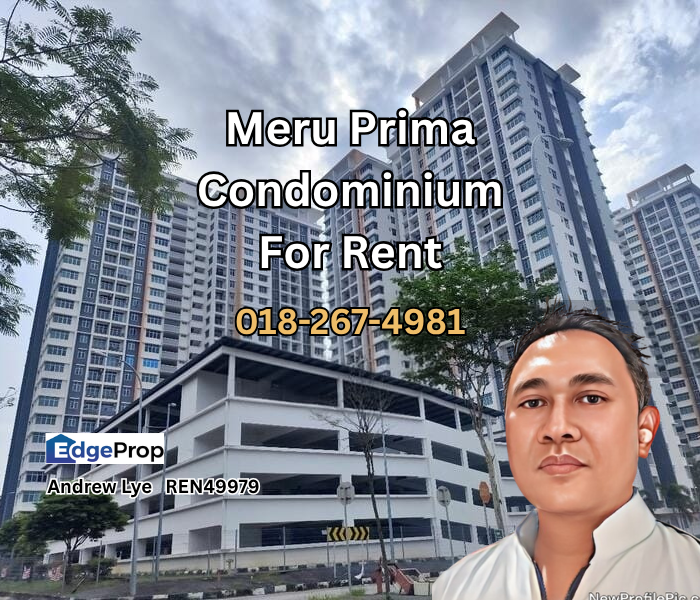 Meru Prima Condominium Fully Furnished for Rent, Perak, Kinta