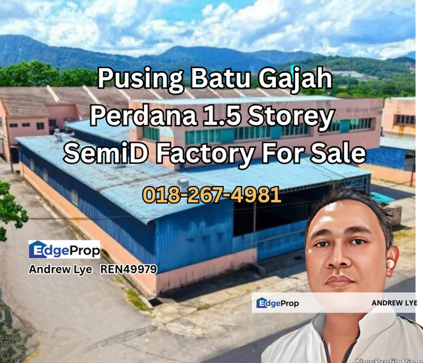 Pusing Batu Gajah Perdana 1.5 Storey Semi Detached Factory For Sale , Perak, Pusing