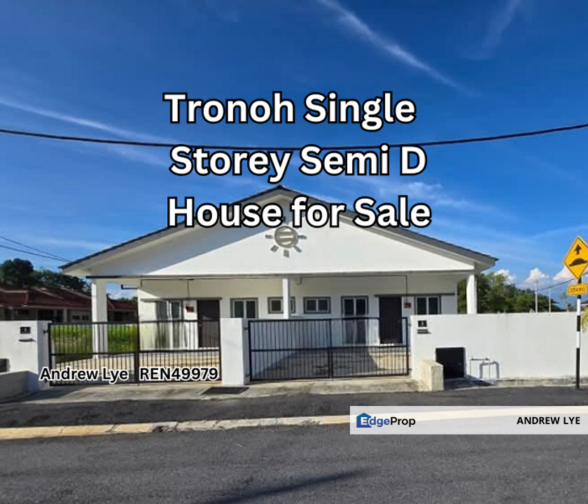 Tronoh Single Storey Semi Detached House for Sale Brand New, Perak, Kinta