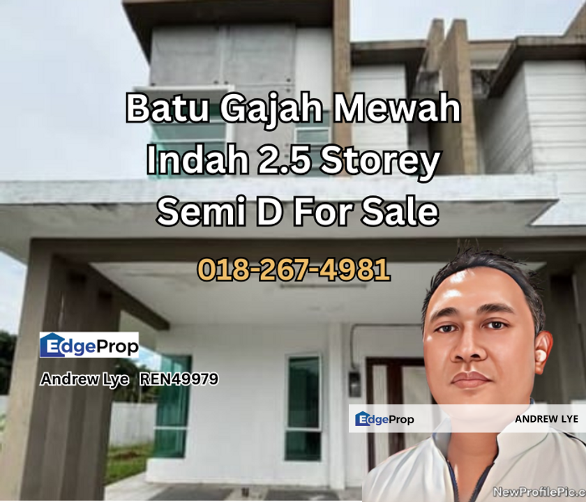 Batu Gajah Taman Mewah Indah 2.5 Storey Semi Detached House for Sale , Perak, Kinta