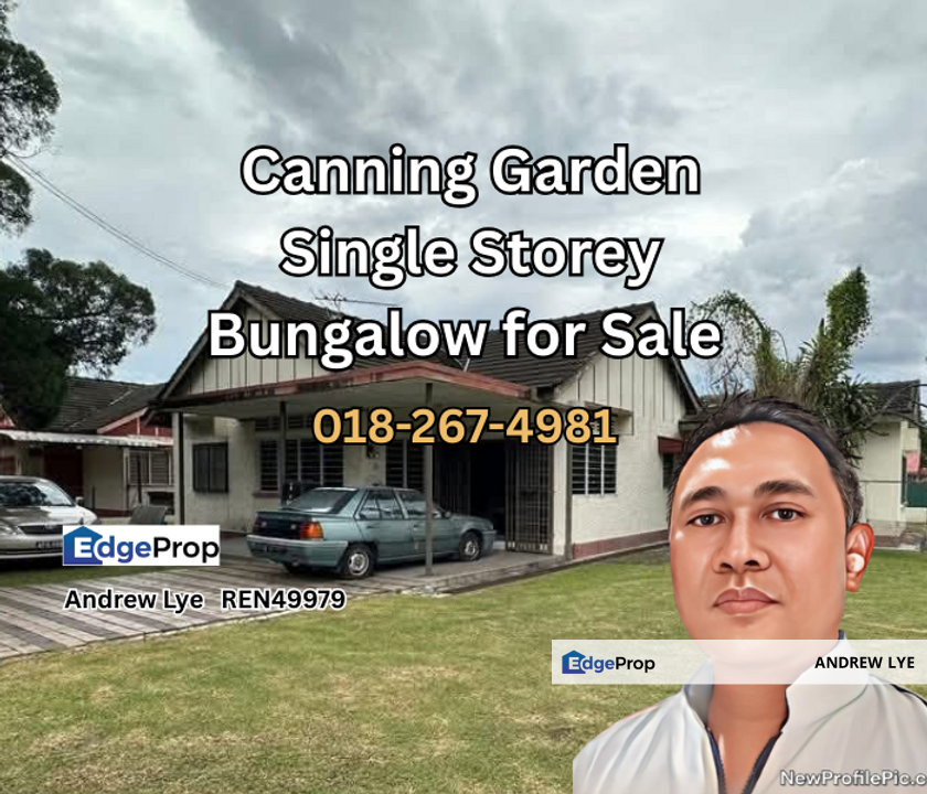 Canning Garden Single Storey Bungalow for Sale , Perak, Ipoh