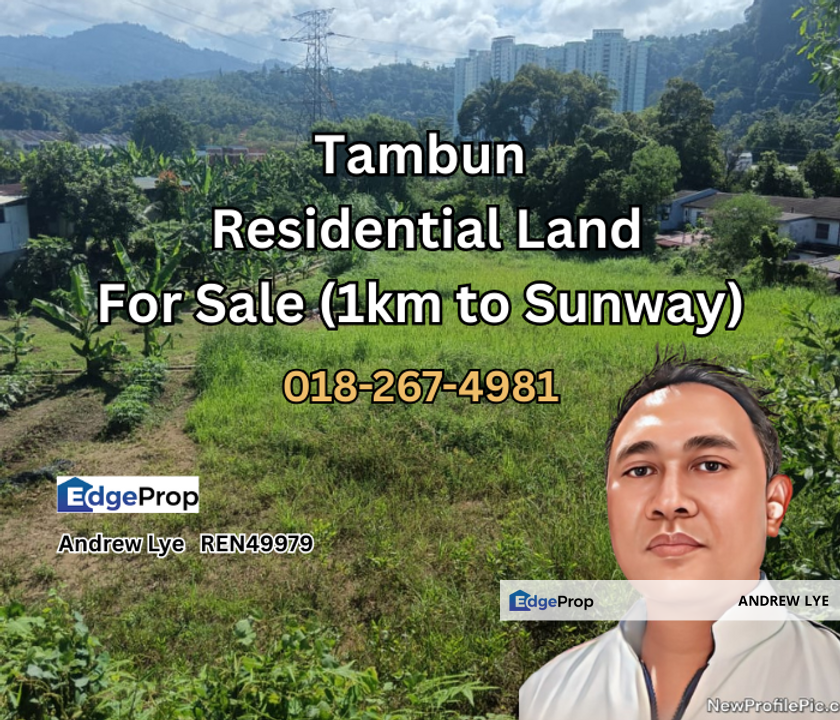 Tambun Residential Land for Sale (1km to Sunway only), Perak, Kinta