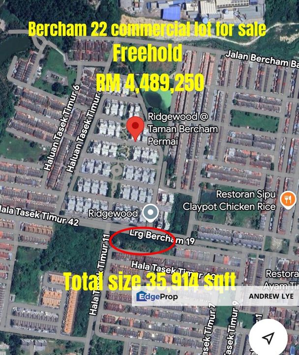Bercham Commercial Emply Land 22 lots for Sale , Perak, Ipoh