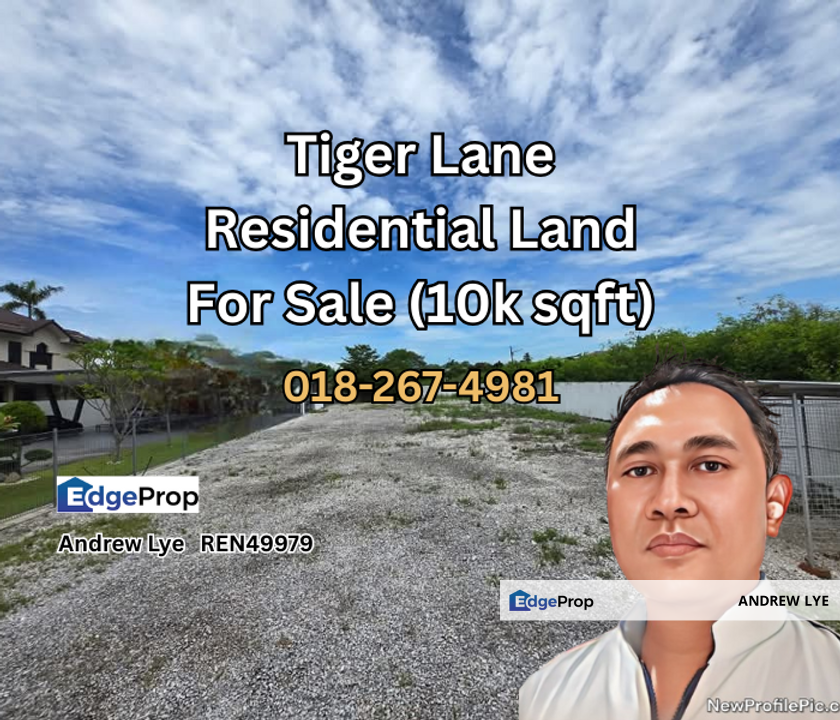Tiger Lane Residential Land for Sale - Size 10,000 sqft , Perak, Ipoh