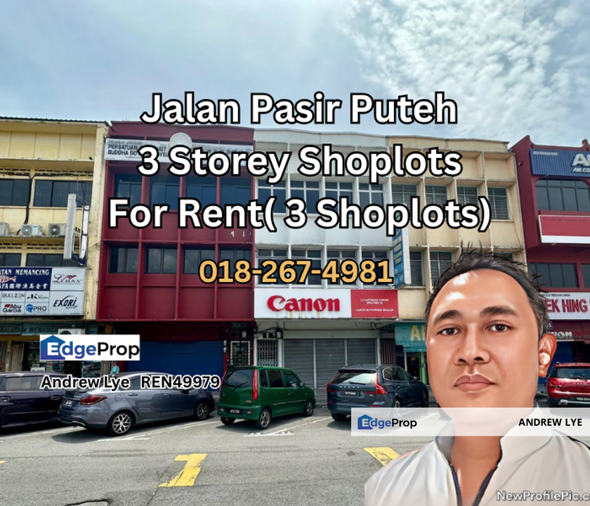 Jalan Pasir Puteh 3 Storey Shoplots for Rent , Perak, Ipoh