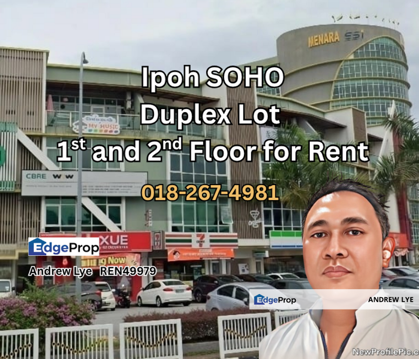 SOHO Ipoh Duplex Unit 1st and 2nd Floor for Rent, Perak, Ipoh