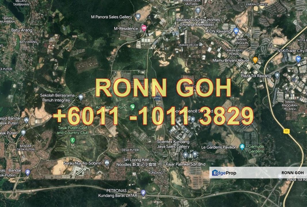 * RAWANG 万挠 ( GAMUDA GARDEN 旁边 ) : 30 ACRES FREEHOLD AGRI LAND / 永久 30 英亩农业土地（ 出售 FOR SALE @ RM18 一方尺 ) , Selangor, Rawang