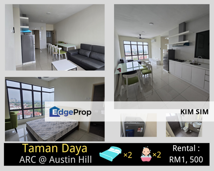 For Rent - ARC @ Austin Hill - ⁠Taman Daya, Taman Mount Austin - 2 bedrooms  - ⁠2 bathroom - 650 sqft - ⁠Fully Furnished  Rental : RM1,500   ☎️ Call /, Johor, Johor Bahru