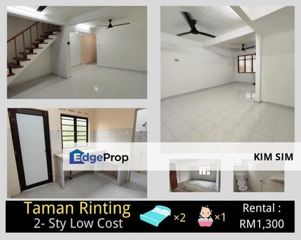 Taman Rinting Double Storey Low Cost House For Rent Taman Megah Ria, Taman Kota Puteri, Johor, Masai