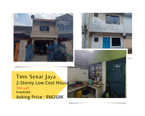 Taman Senai Jaya, Double Storey Low Cost House for Sale @RM238,000 By ...