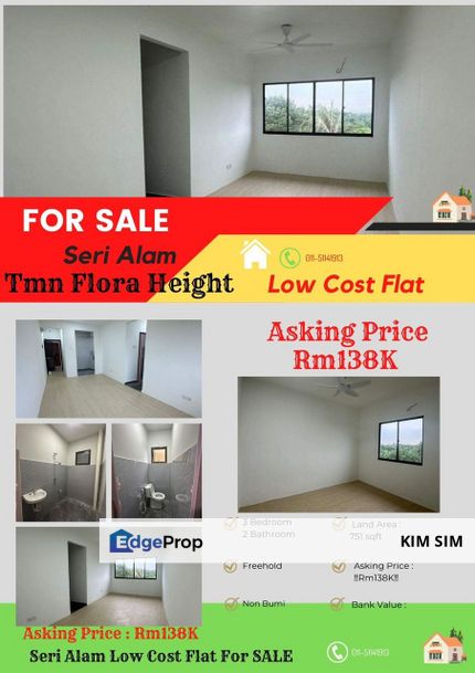 Taman Flora Height @ Bandar Seri Alam Low Cost Flat For Sale., Johor, Pasir Gudang