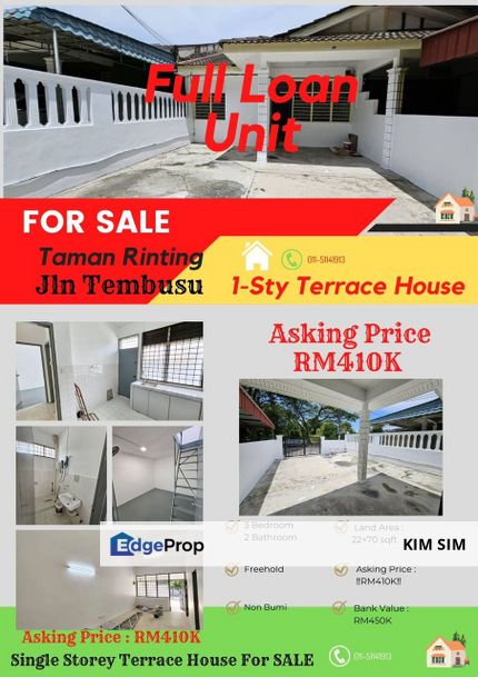 Jalan Tembusu, Taman Rinting, Masai, Pasir Gudang, 1 Storey Terrace House , Johor, Masai