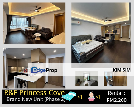 *R&F Princess Cove (Phase 2)*  Studio (Dual Key Unit) Brand New Unit - Type : Apartment - Bedroom : Studio - Bathroom : 1 - ⁠Land Side : 471 sqft - ⁠F, Johor, Johor Bahru