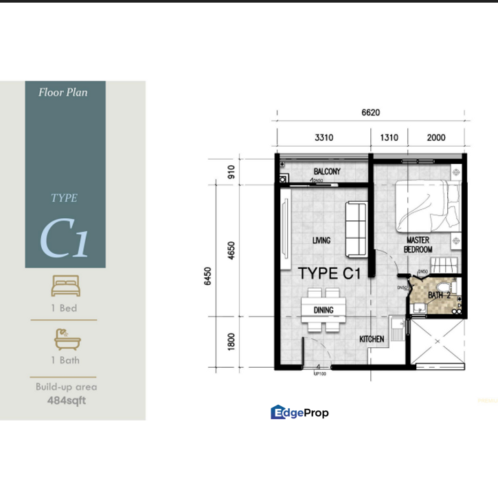 Premium Height Bandar Dato Onn 1 Bedroom Apartment For Sale Johor Bahru - RM190k, Johor, Johor Bahru