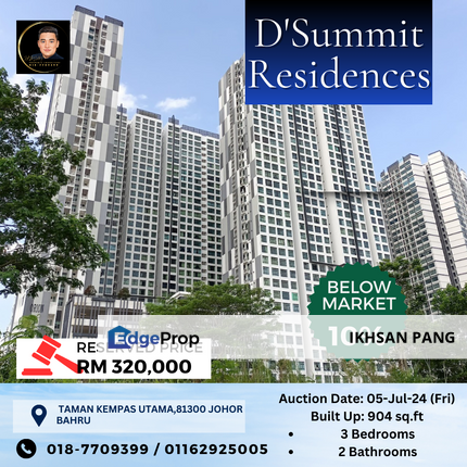 D'Summit Residences - 3 Bedrooms, Johor, Johor Bahru