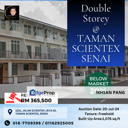 Taman Scientex Jaya, Senai - Double Storey House with Mezzanine Floor, Johor, Senai