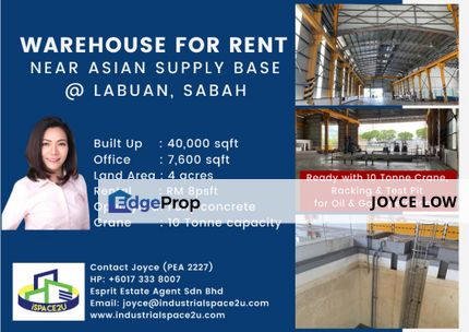 Warehouse with Fully Concrete Open Yard at Labuan, Sabah, Kota Kinabalu