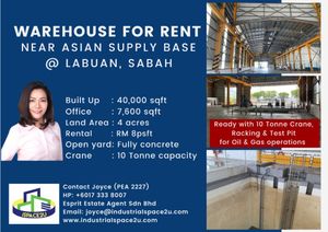 Warehouse with Fully Concrete Open Yard at Labuan for Rental @RM380,000 ...