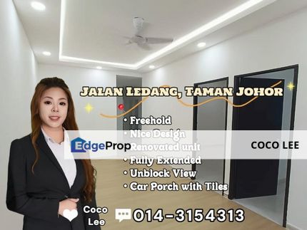 Jalan Ledang, Taman Johor @ Nice Design Renovated & Fully Extended unit, Johor, Johor Bahru