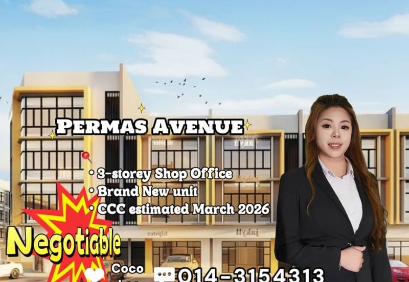 Permas Avenue @ Brand New 3-storey Shop Office