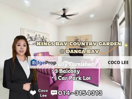 Kings Bay Country Garden @ Fully Furnished with 3 Balcony, Johor, Johor Bahru