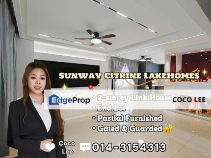 Sunway Citrine Lakehomes @ End Lot 2-storey Link House, Johor, 
