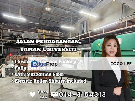 Jalan Perdagangan, Taman University @ 1.5-storey Terrace Factory, Johor, Skudai