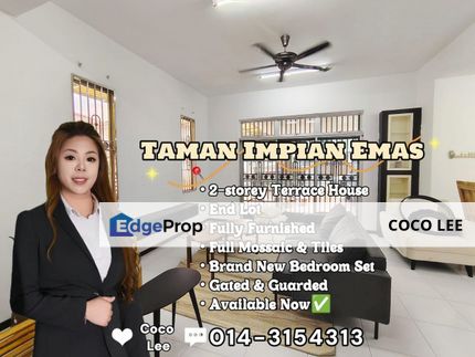 Taman Impian Emas @ End Lot 2-storey Terrace House, Johor, Skudai