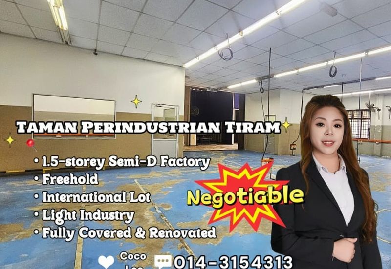 Taman Perindustrian Tiram, Sungai Tiram @ Light Industry 1.5-storey Semi-D Factory