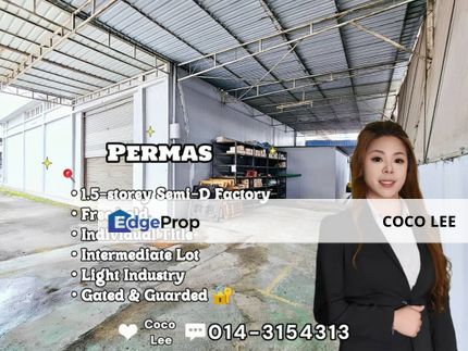 Permas @ Intermediate 1.5-storey Semi-D Factory, Johor, Masai