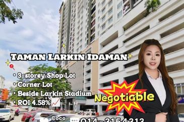 Taman Larkin Idaman @ Corner Lot 3-storey Shop Lot