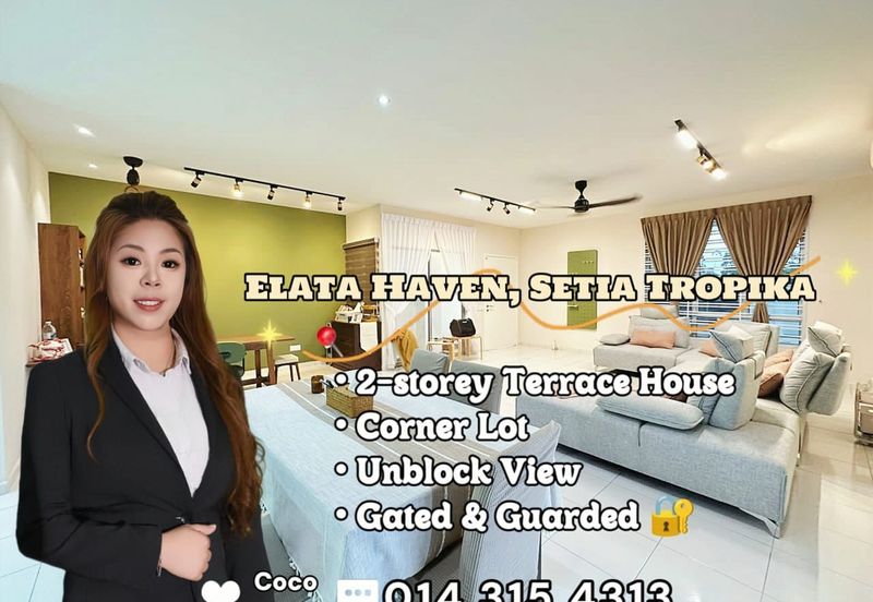 Elata Haven, Setia Tropika @ Corner Lot Unblock View 2-storey Terrace House