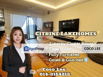 Sunway Citrine Lakehomes @ Fully Furnished 2-storey Cluster House, Johor, 