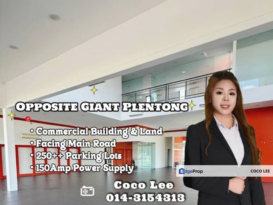 Opposite Gaint Plentong @ Facing Main Road Commercial Building & Land, Johor, Plentong