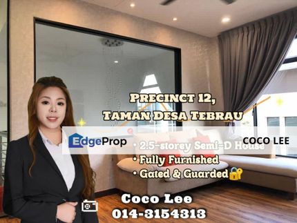 Precinct 12, Desa Tebrau @ Fully Furnished 2.5-storey Semi-D House, Johor, Johor Bahru