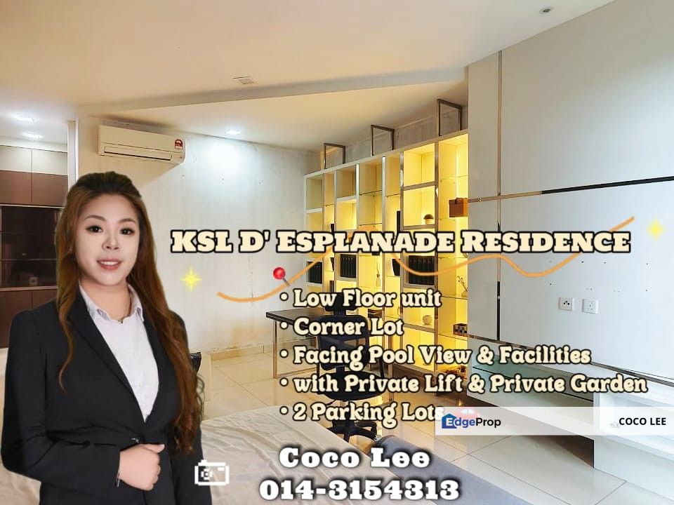 KSL D' Esplanade Residence @ Corner with Private Garden Low Floor unit, Johor, Johor Bahru