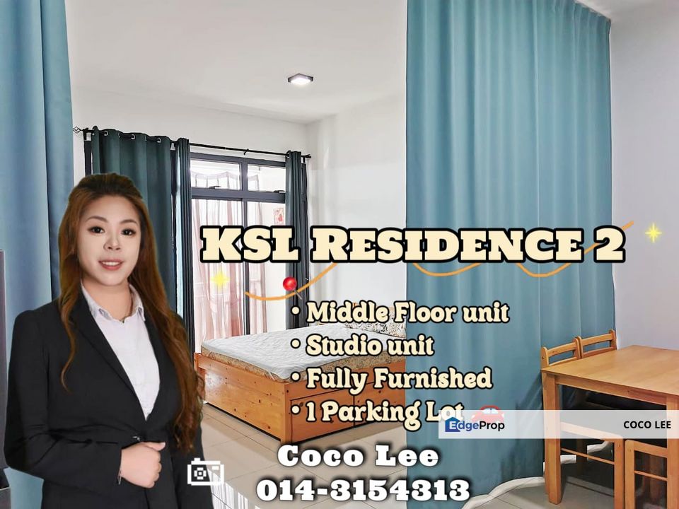 KSL Residence 2 @ Block B Middle Floor Studio unit, Johor, Johor Bahru