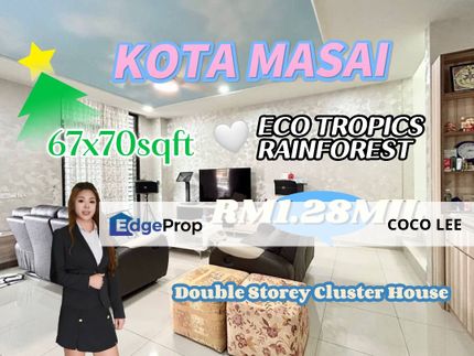 Eco Tropics Rainforest Kota Masai @Double Storey Cluster House , Johor, Pasir Gudang