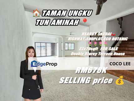 Taman Ungku Tun Aminah @Double storey Terrace House , Johor, Skudai