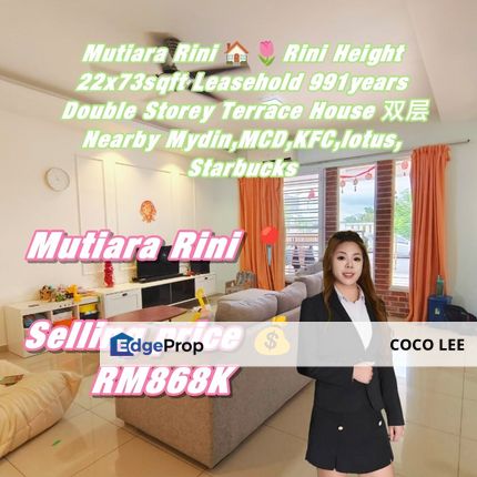 Mutiara Rini Rini Height @Double Storey Terrace House , Johor, Skudai